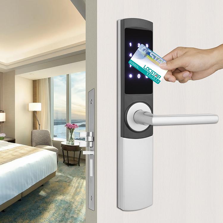 Llave electrónica inteligente de la tarjeta del software del hotel seguro con cerradura de contraseña digital inteligente de la puerta de la puerta de la manija